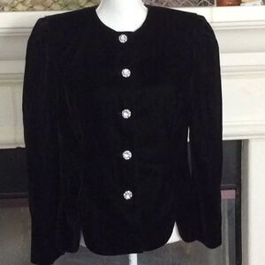 VTG Jessica Howard 80s velvet w/rhinestone buttons